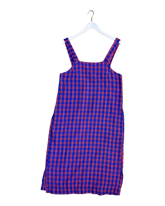 Size L | Collective Closet Plaid Pinafore Dress