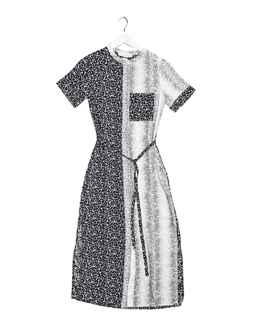 Size XS | Skin + Threads Multi Print Shirt Maxi Dress