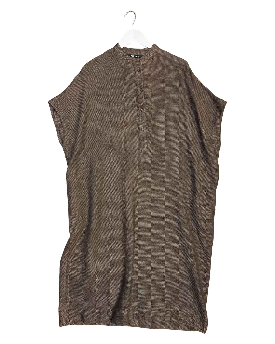 Size S | Alpha60 Brown Cotton Cap Sleeve Smock Dress