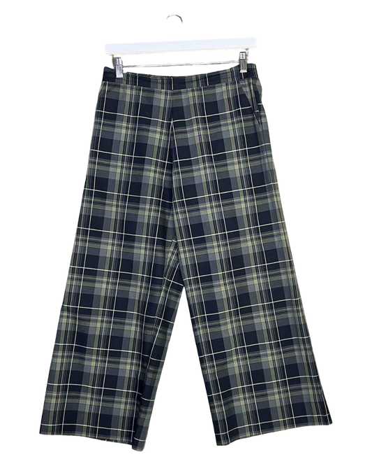 Size 12 (L) | IDAE Cotton Tartan Wide-Leg Pants