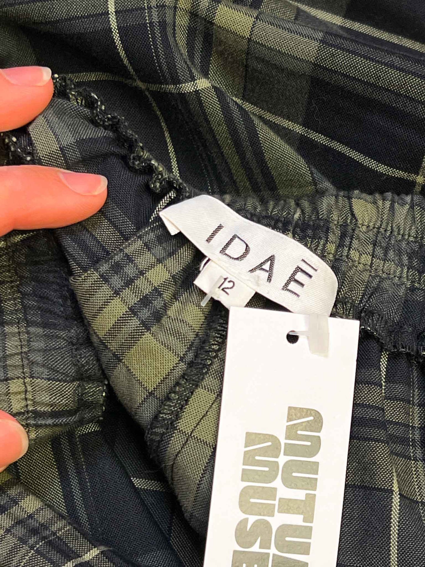 Size 12 (L) | IDAE Cotton Tartan Wide-Leg Pants