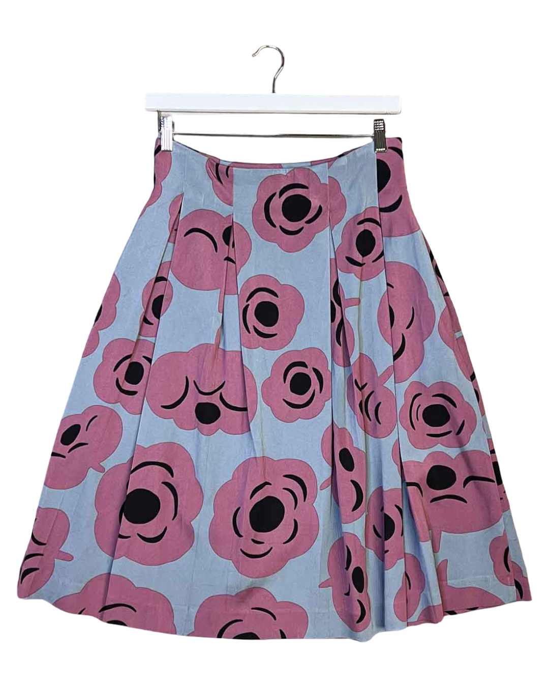 Size 40 (L) | Marimekko Grey/Purple Floral Midi Skirt
