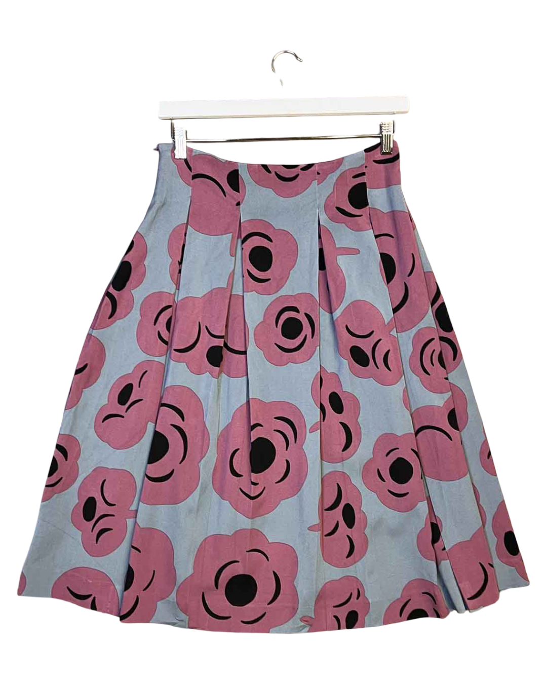 Size 40 (L) | Marimekko Grey/Purple Floral Midi Skirt
