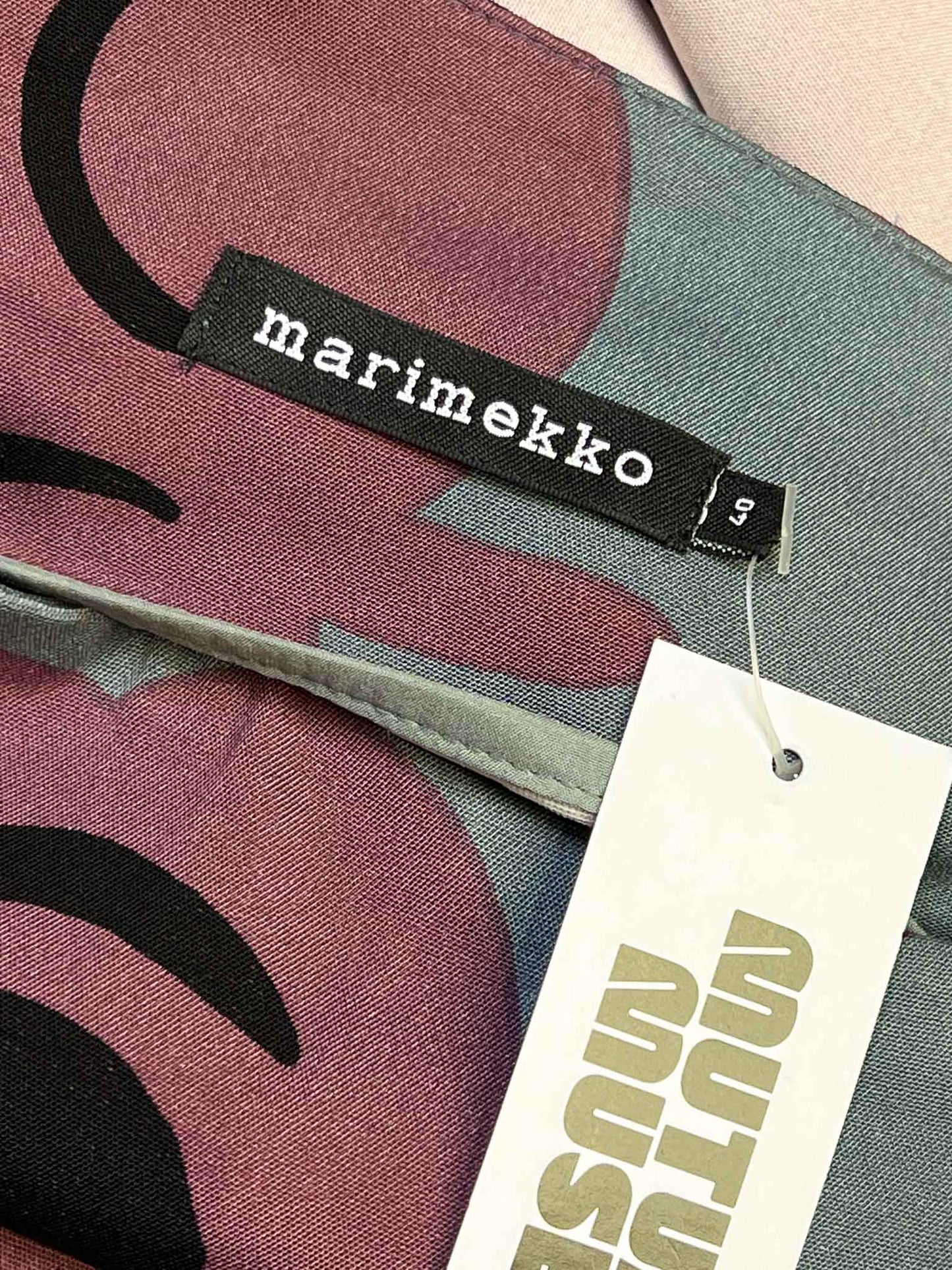 Size 40 (L) | Marimekko Grey/Purple Floral Midi Skirt