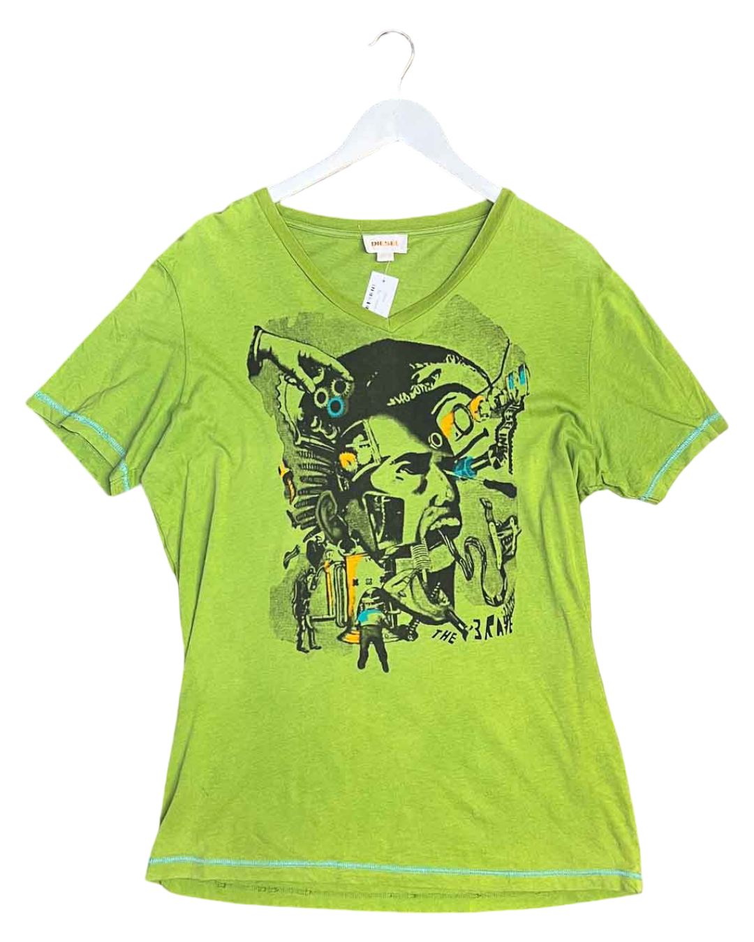 Size XL | Diesel Green Cotton Graphic T-shirt