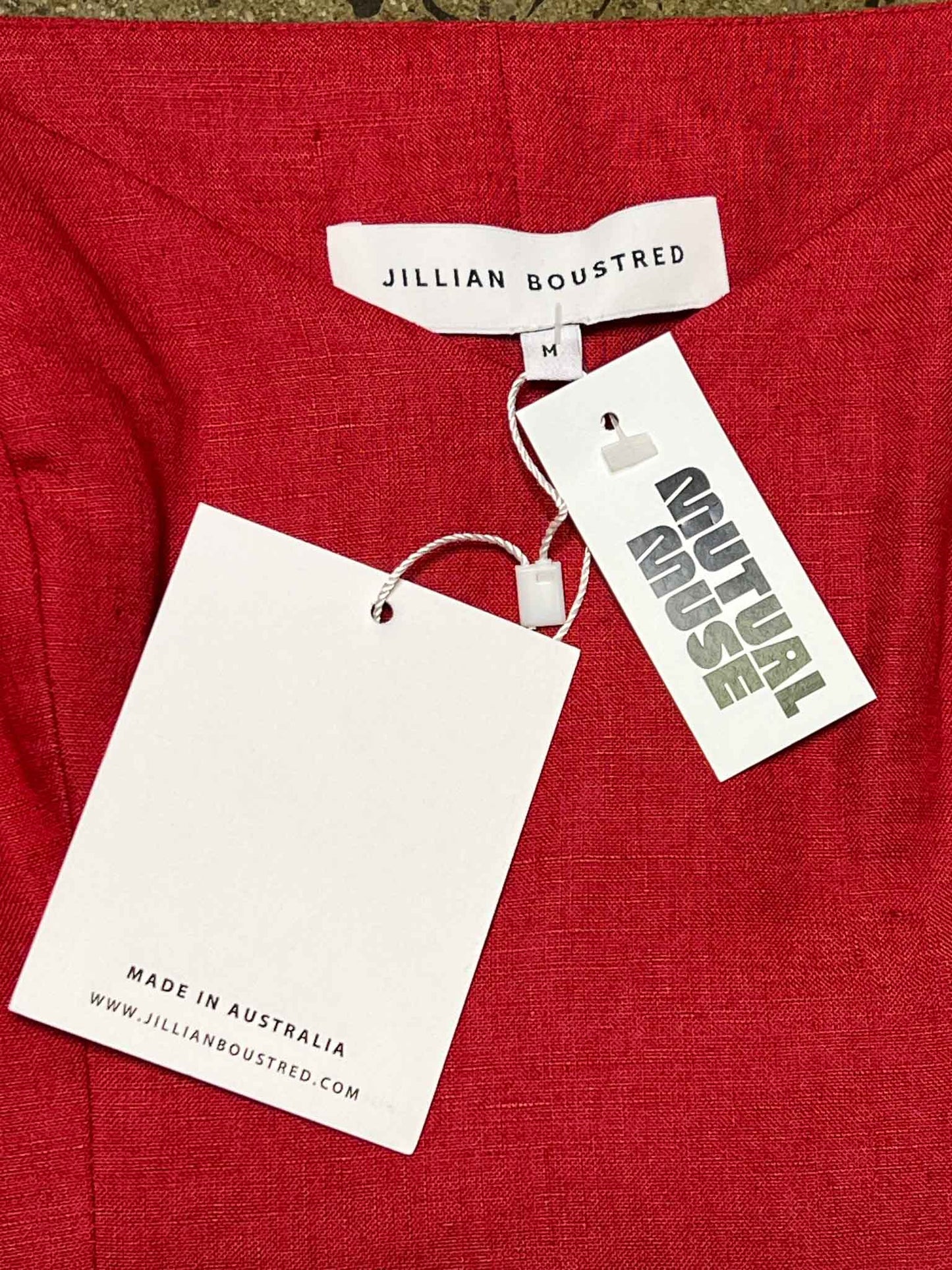 Size M | Jillian Boustred Dress Red Linen Dress NWT