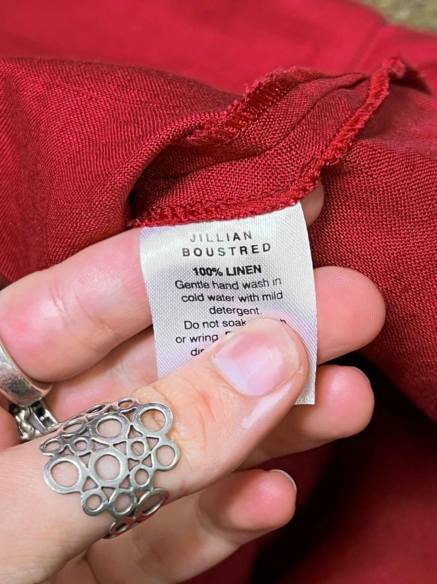 Size M | Jillian Boustred Dress Red Linen Dress NWT