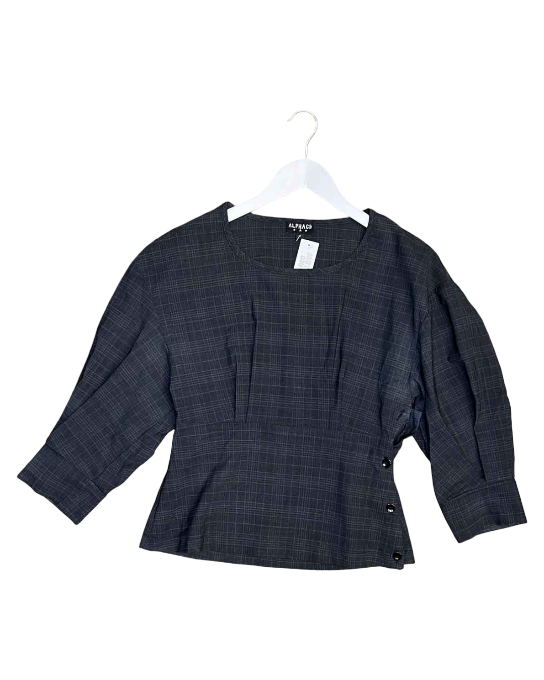 Size S | Alpha60 Dark Plaid Top