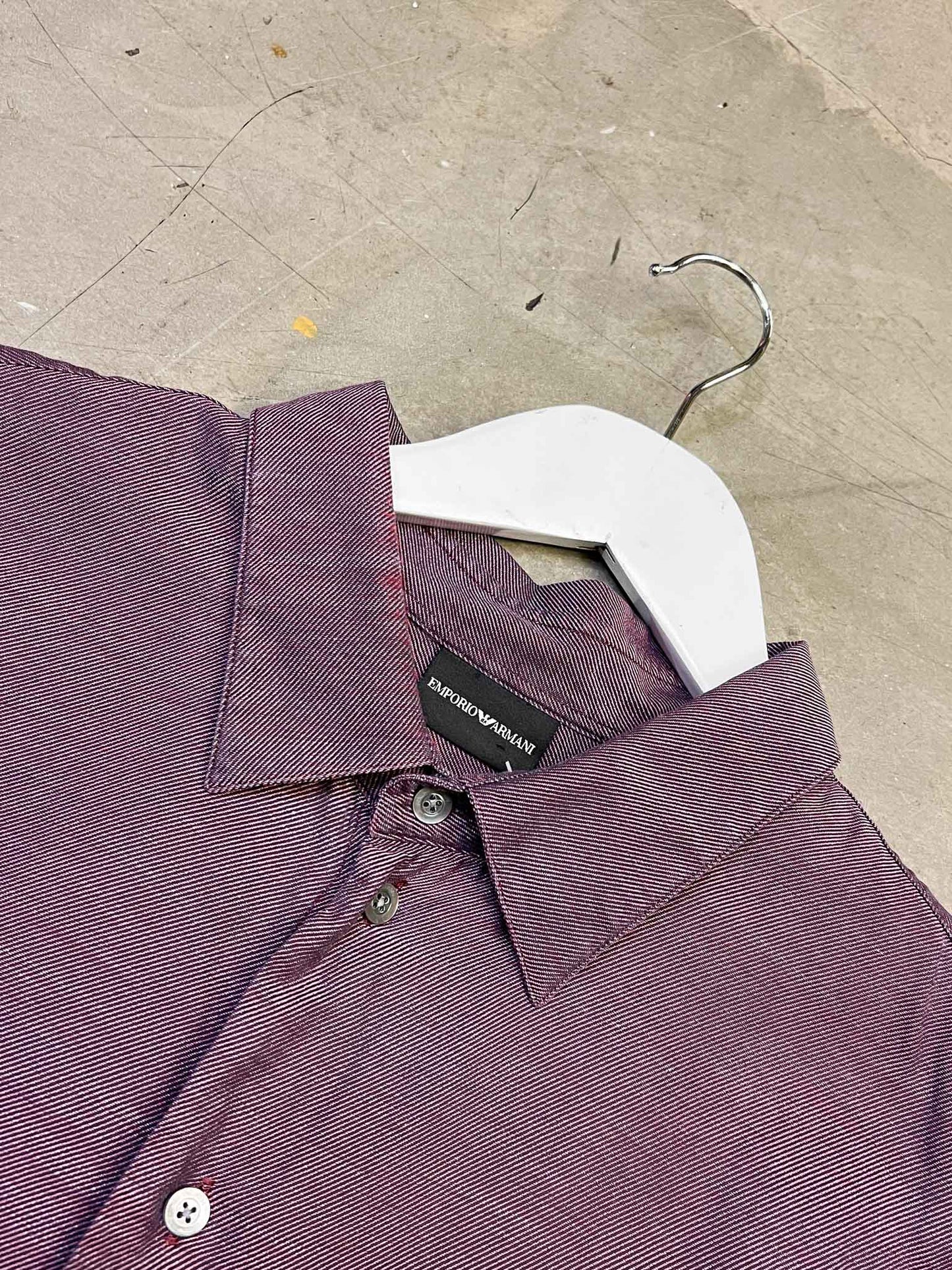 Size XL | Emporio Armani Iridescent Purple Cotton Shirt