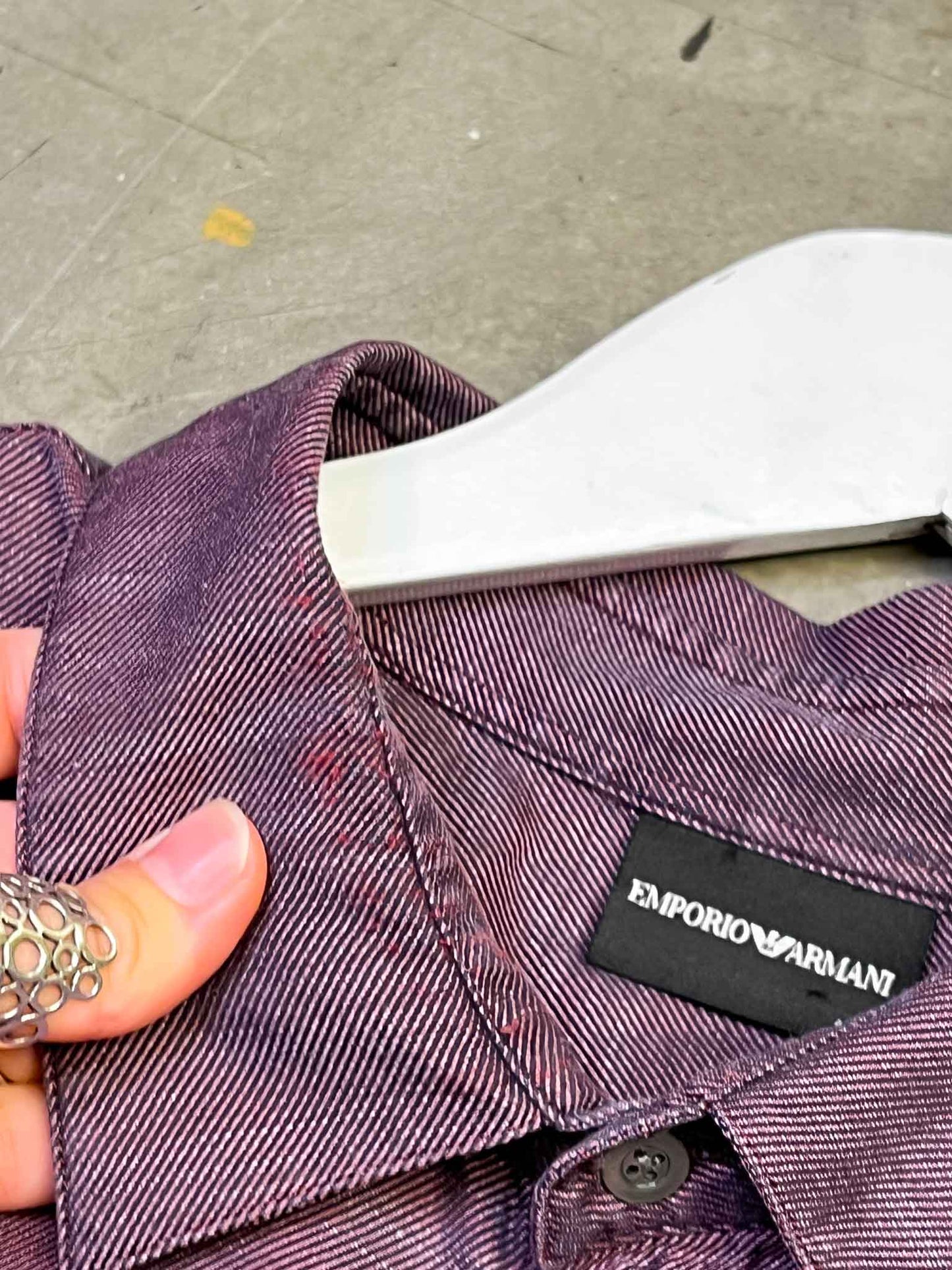 Size XL | Emporio Armani Iridescent Purple Cotton Shirt