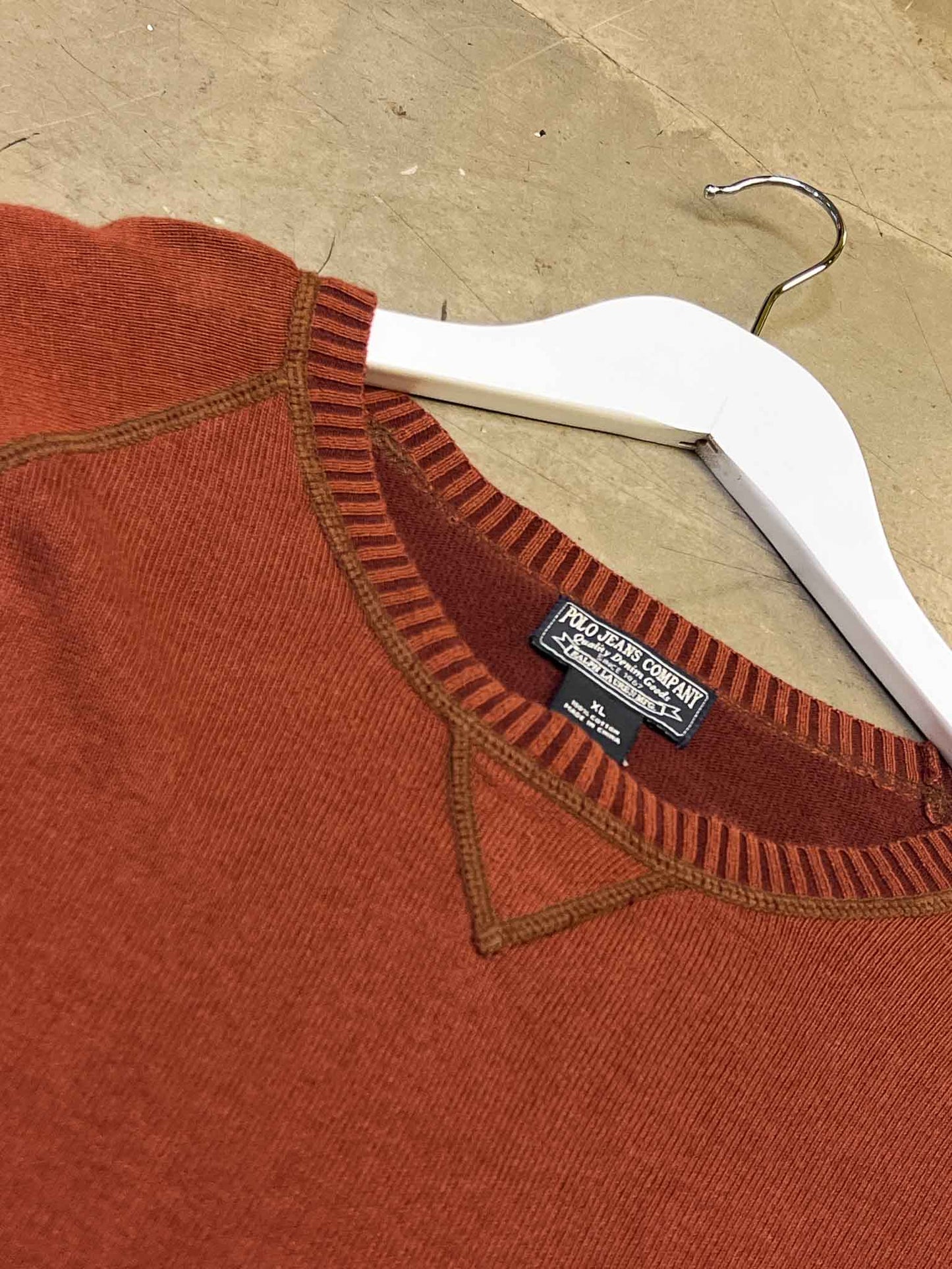 Size XL | Ralph Lauren Brown Cotton Knit Jumper