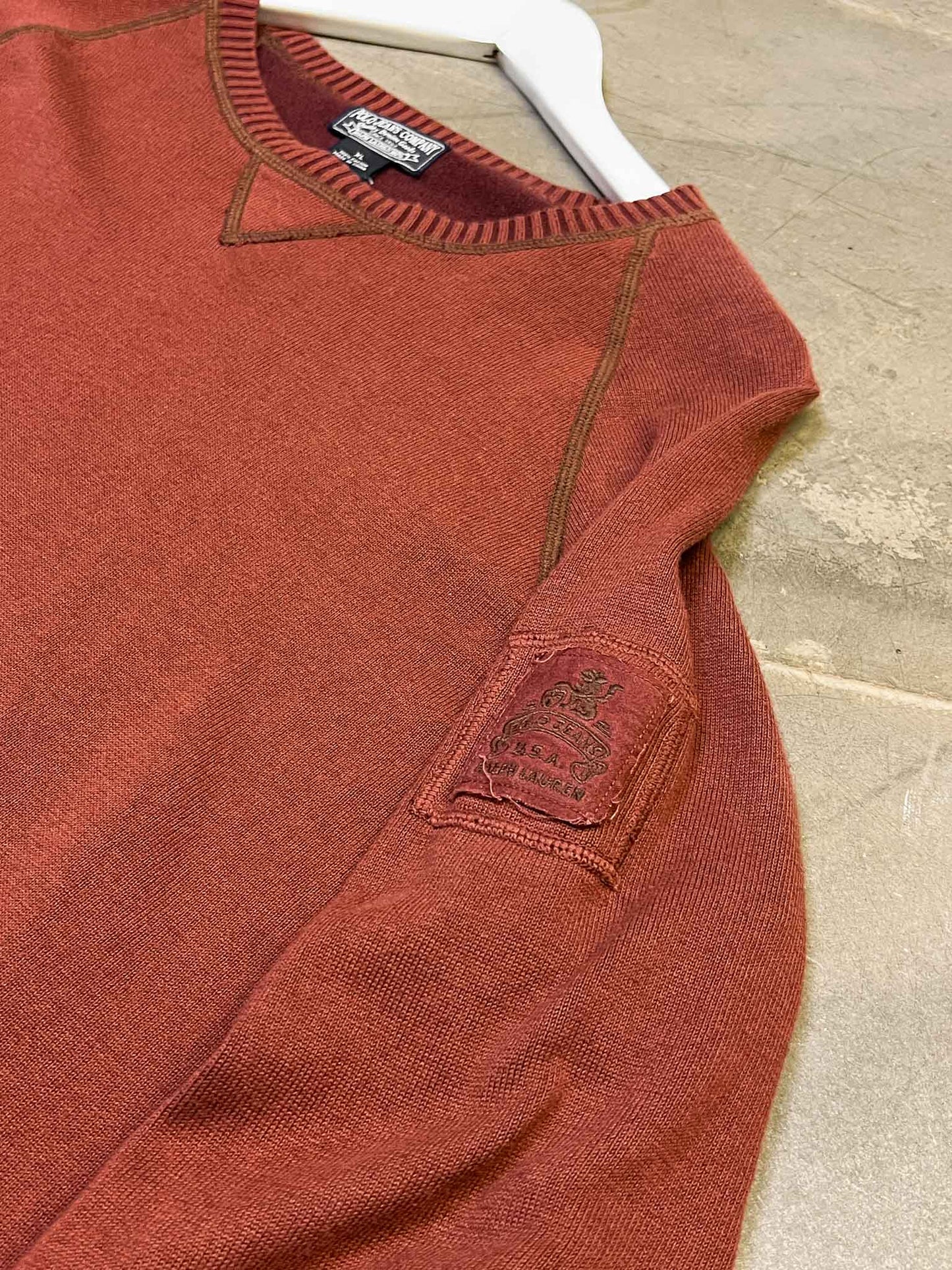 Size XL | Ralph Lauren Brown Cotton Knit Jumper