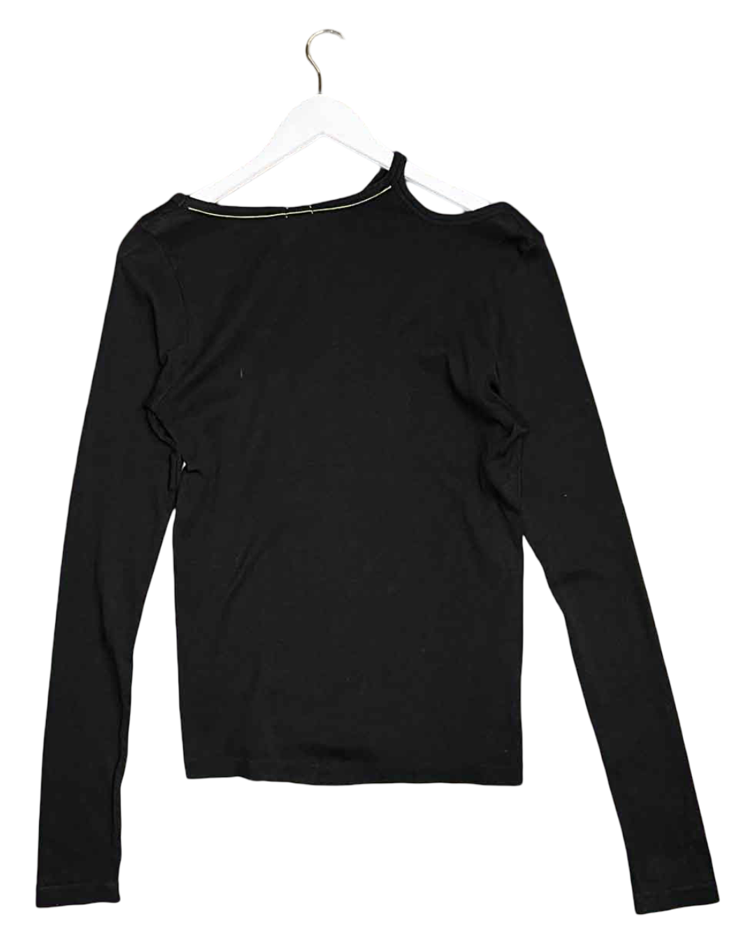 Size M | Bassike Organic Cotton Slim Rib Cut Out Long Sleeve T/Shirt