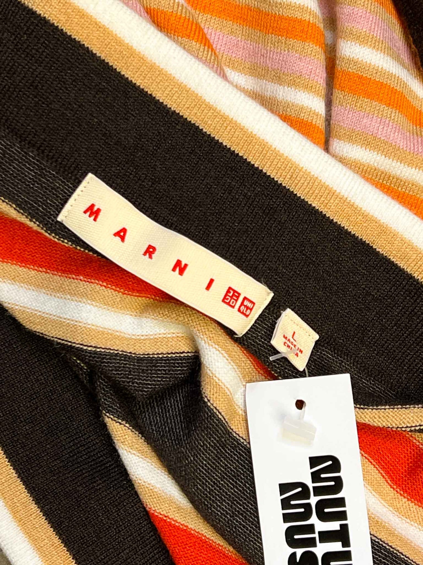 Size L |  Marni X Uniqlo Pink/Orange Knit Midi Skirt