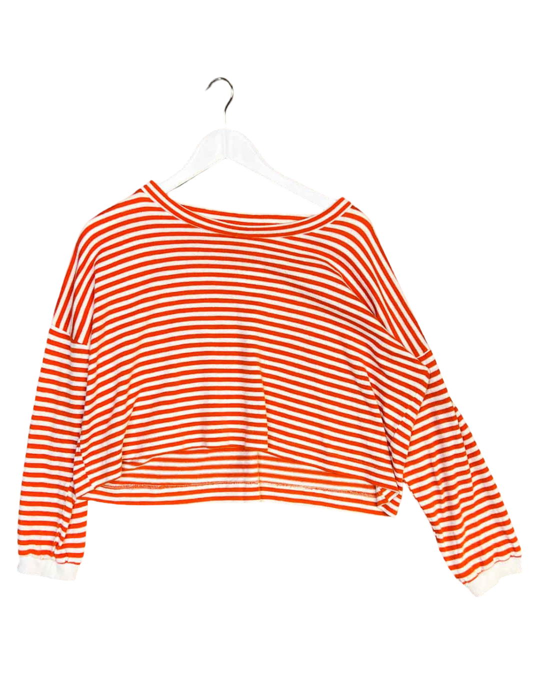 Size 2 (M) | Obus Orange/White Cotton Knit Top