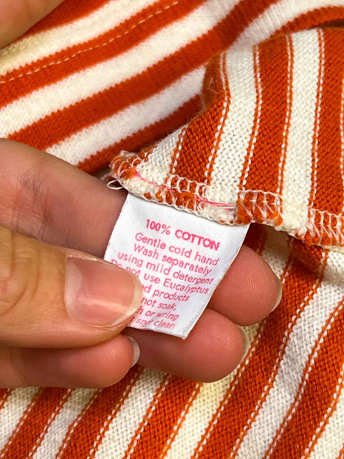 Size 2 (M) | Obus Orange/White Cotton Knit Top