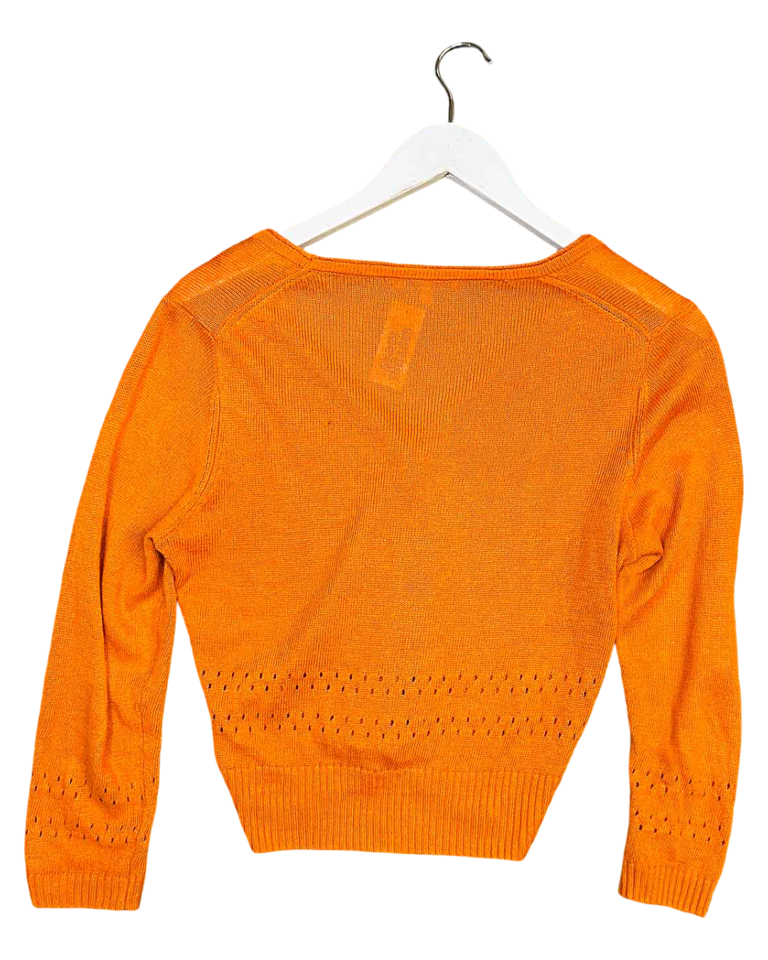 Size M | Anna Thomas Orange Linen Blend Cardigan