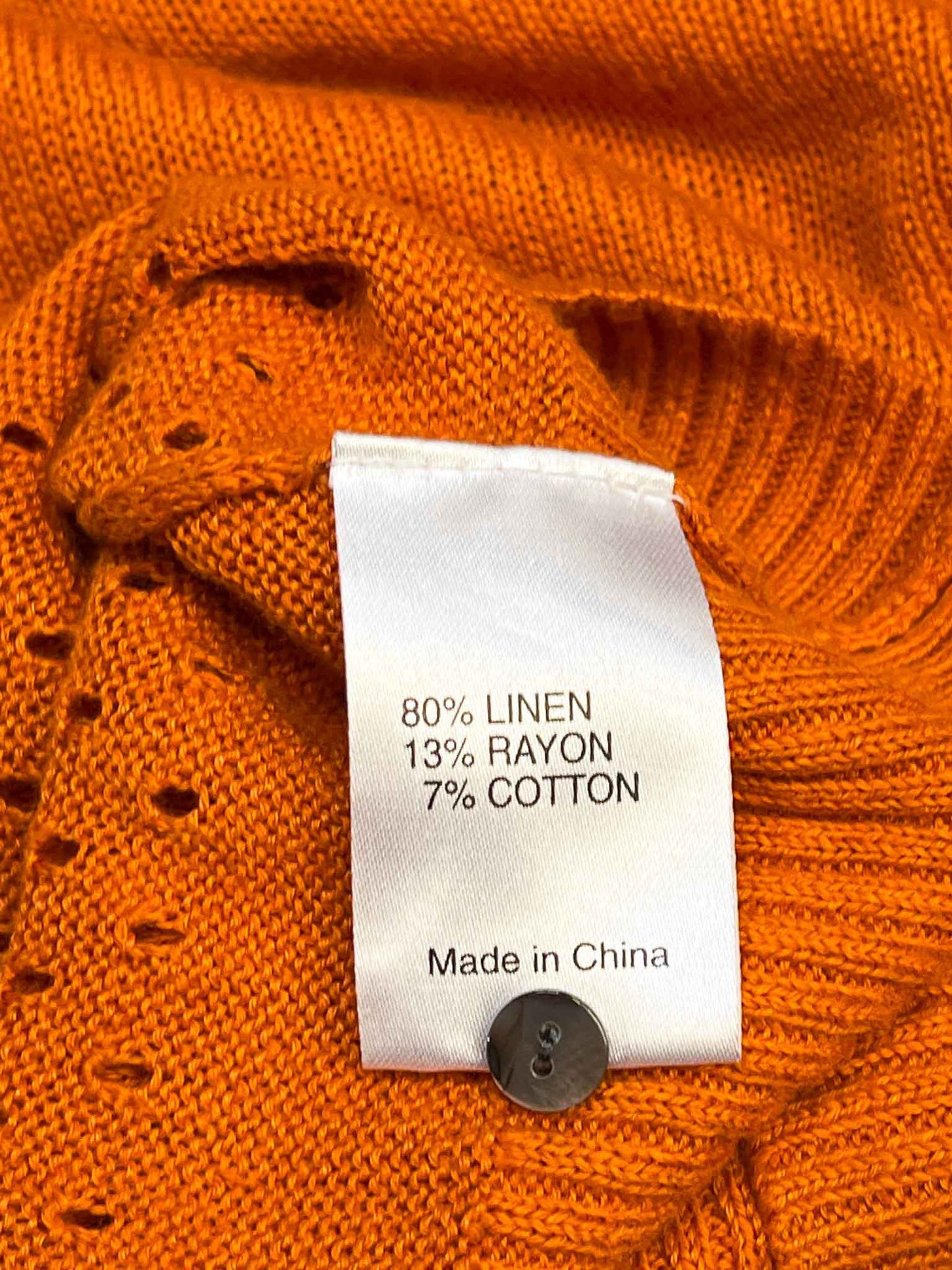 Size M | Anna Thomas Orange Linen Blend Cardigan