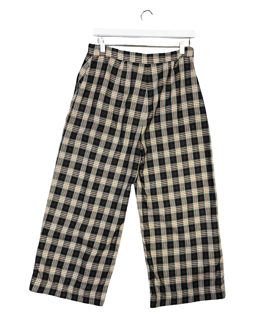 Size 12 (L) | Bul Plaid Cotton Wide-Leg Pants