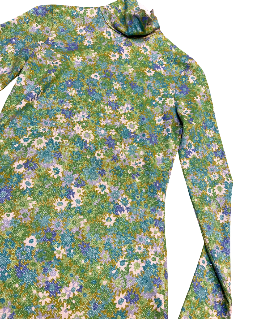 Size S | Alemais Floral Green/Blue Sparkle Top