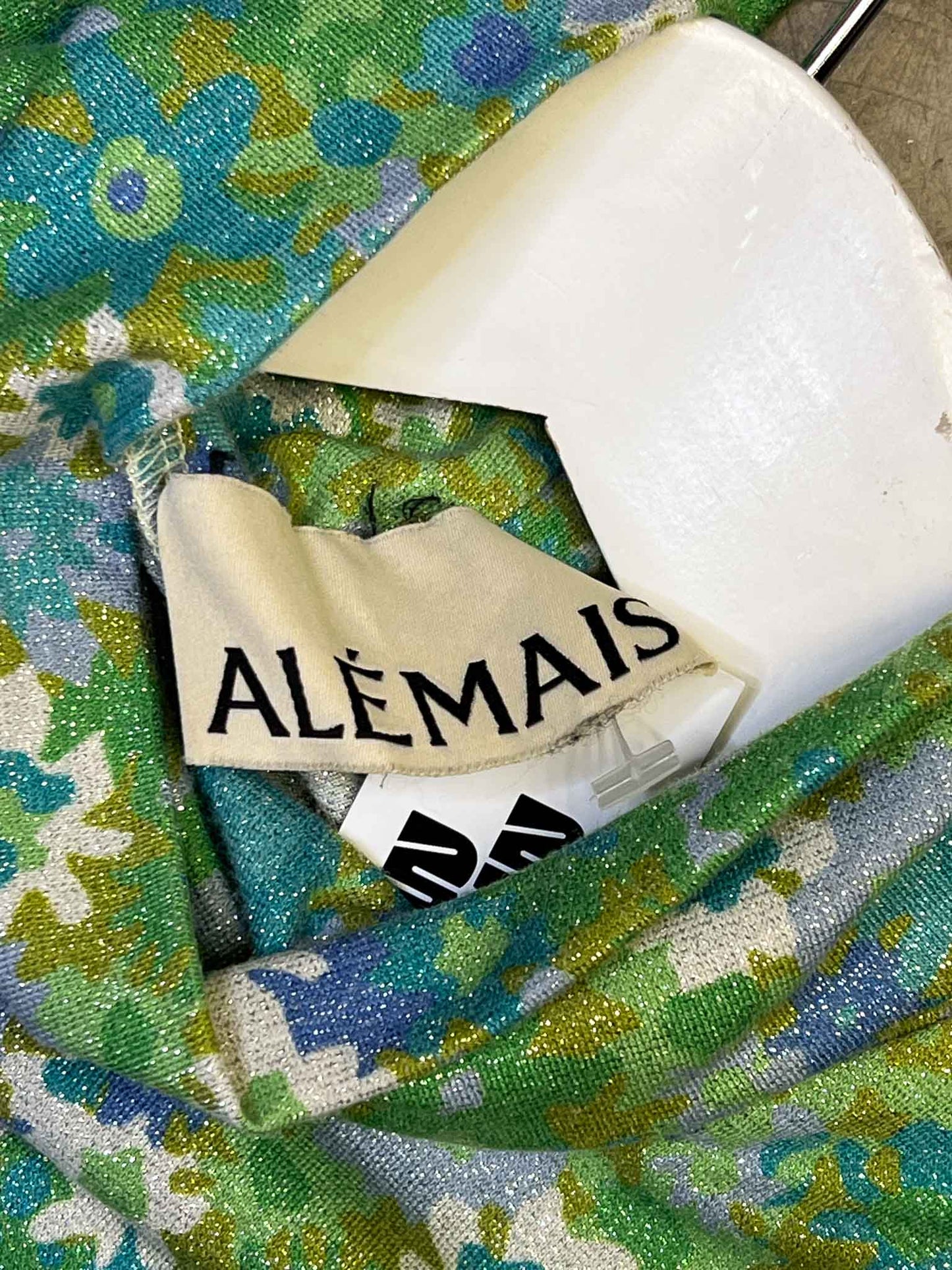 Size S | Alemais Floral Green/Blue Sparkle Top