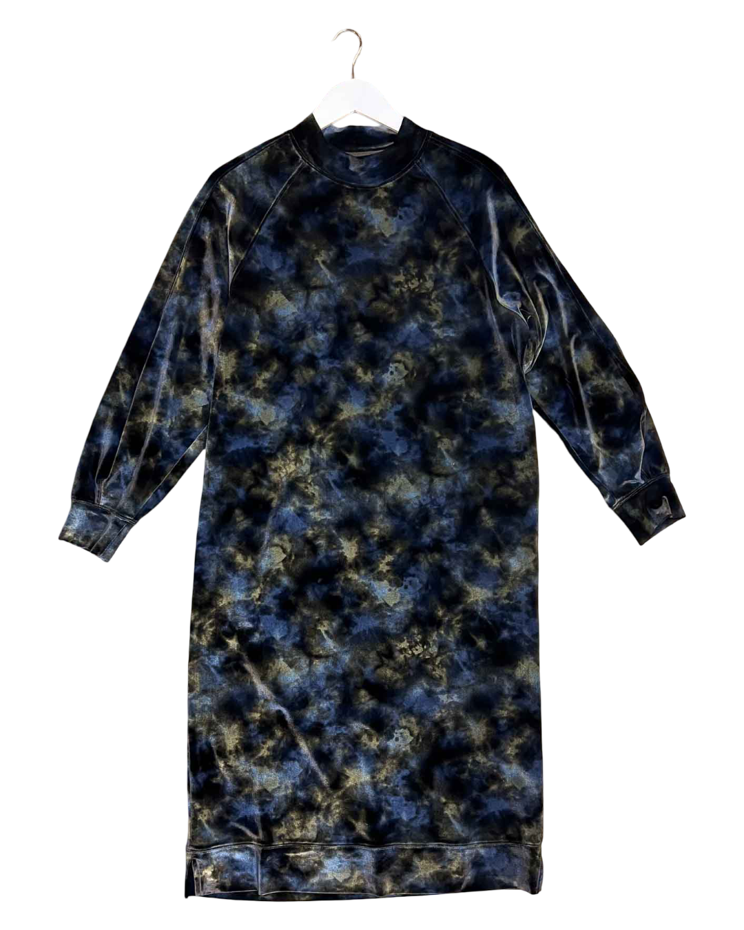 Size XXS | Alpha60 Navy/Green Velour Midi Dress
