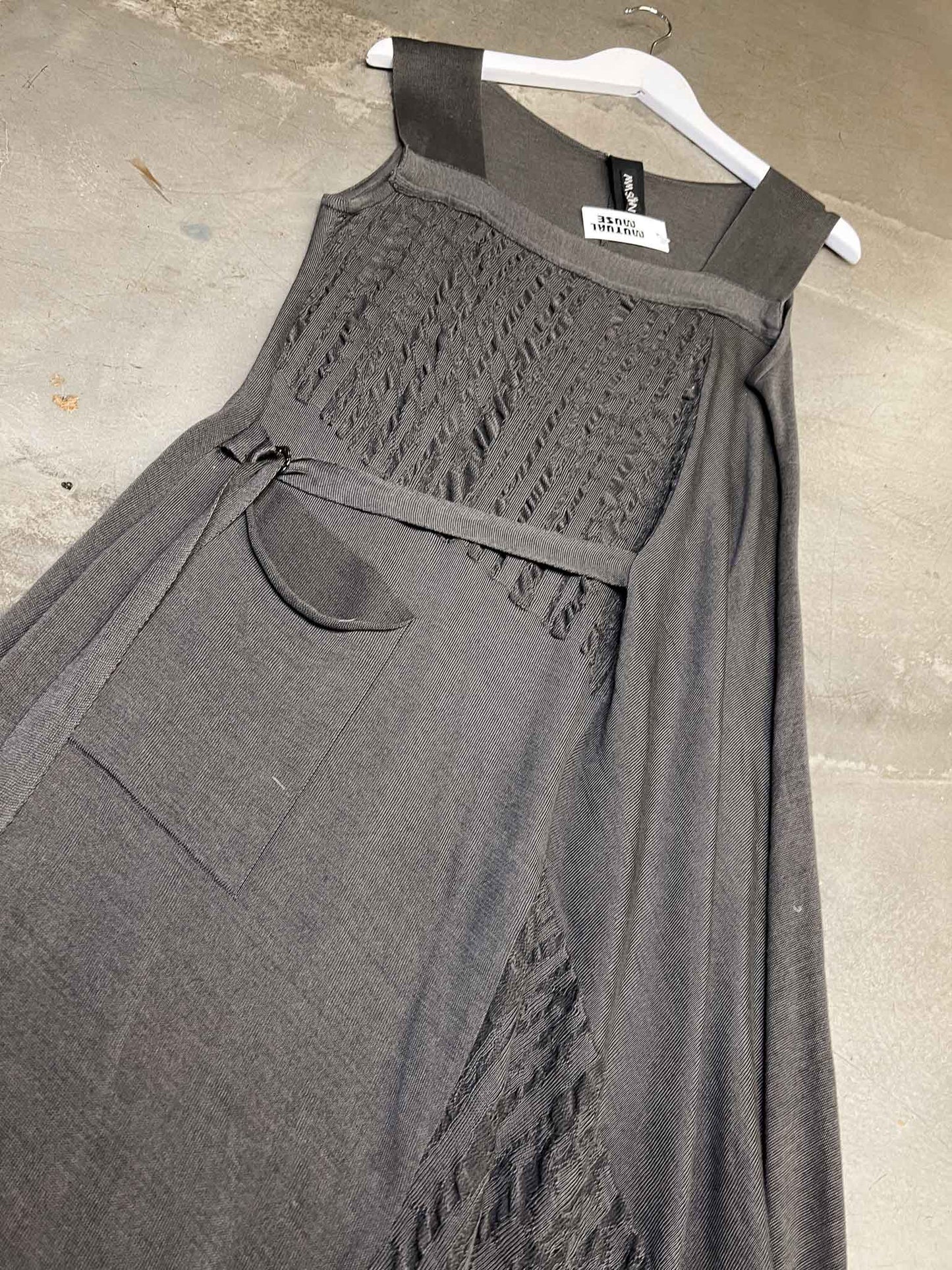 Size 3 (L) | MM Sohn Knitted Grey Cotton Midi Dress