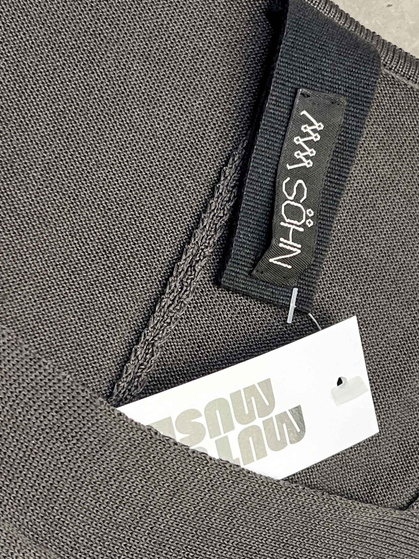 Size 3 (L) | MM Sohn Knitted Grey Cotton Midi Dress