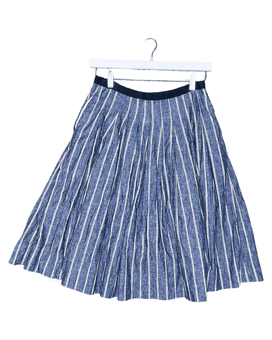 Size S | Margaret Howell Striped Denim Midi Skirt