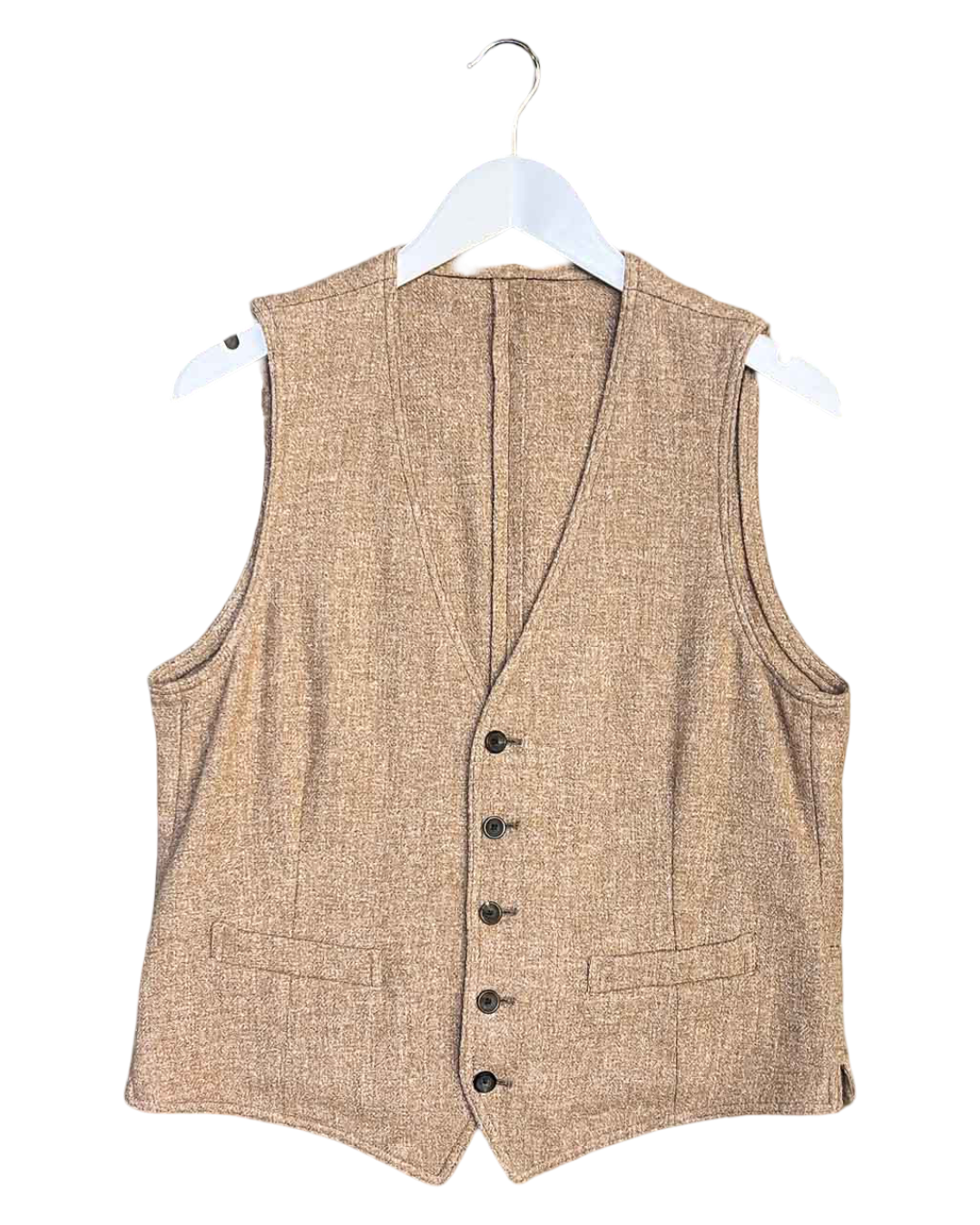 Size L | Lardini Brown Wool Suit Vest