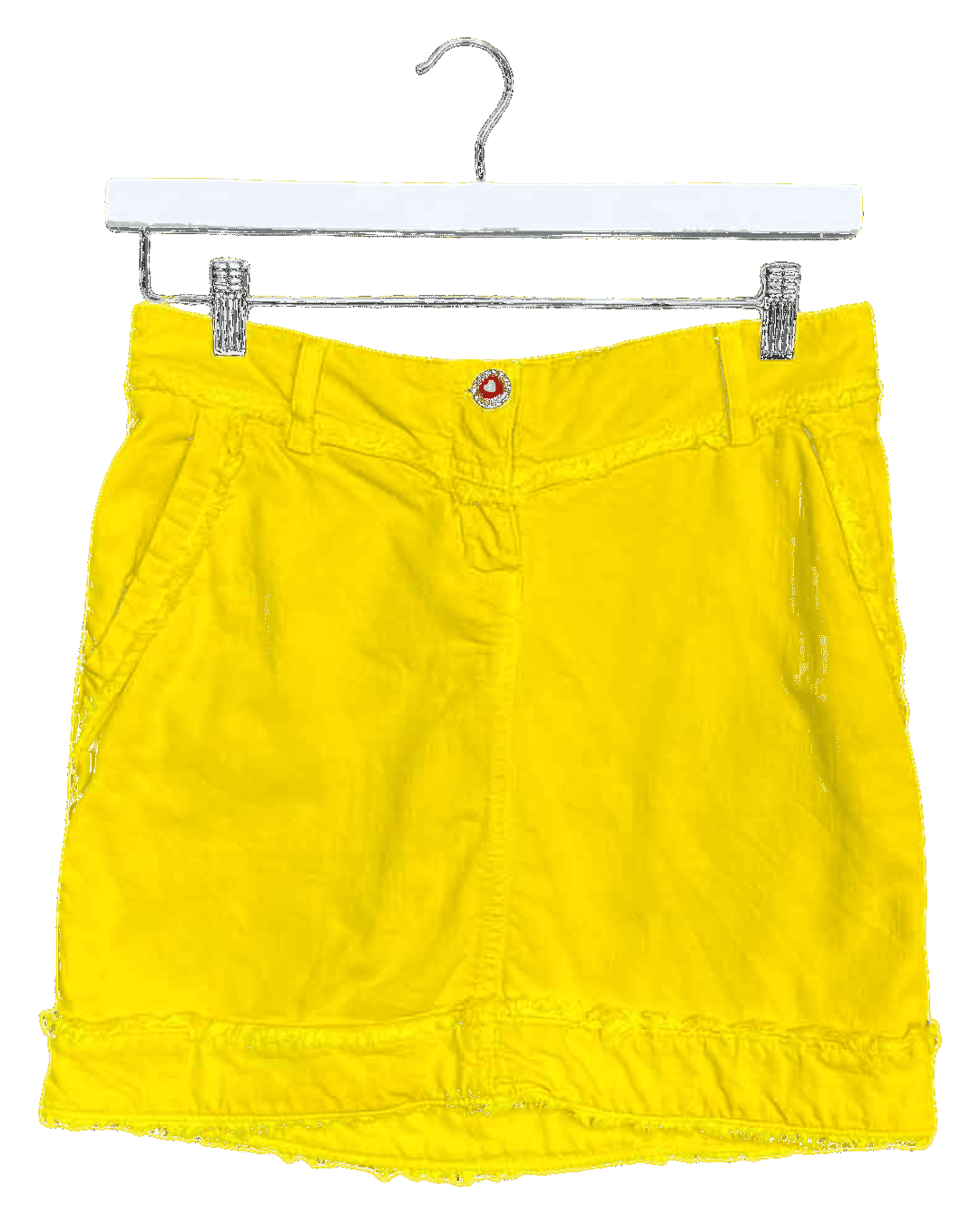 Size S | Moschino Yellow Denim Mini Skirt