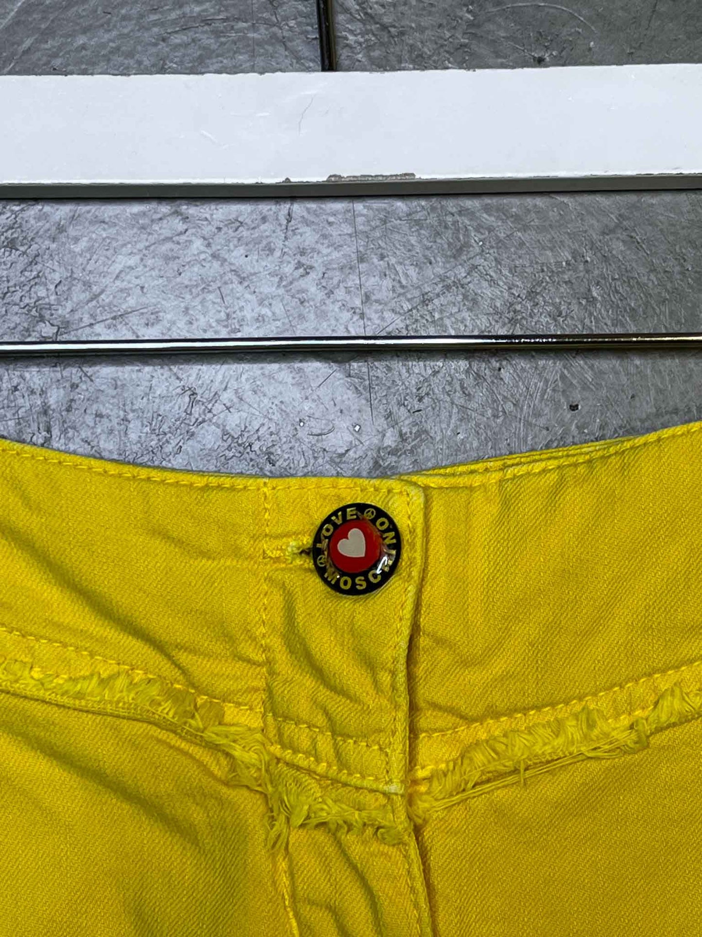 Size S | Moschino Yellow Denim Mini Skirt