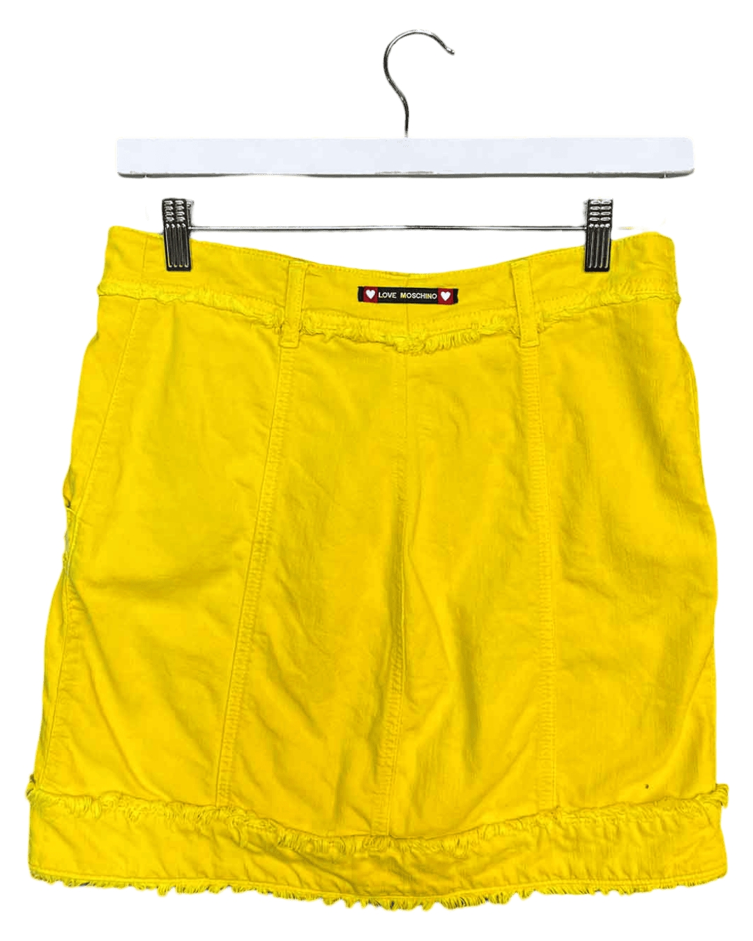 Size S | Moschino Yellow Denim Mini Skirt