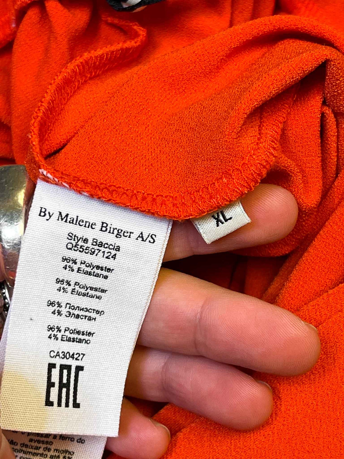 Size XL | By Malene Birger Orange/Red Wrap Maxi Skirt