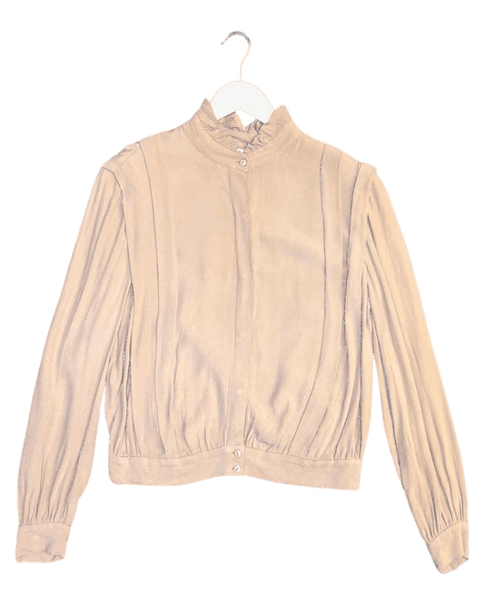 Size XS | Lover Brown Ruffle Blouse