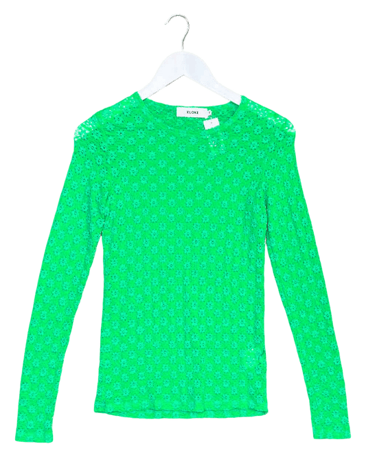 Size M | Kloke Green Floral Long-Sleeve Top