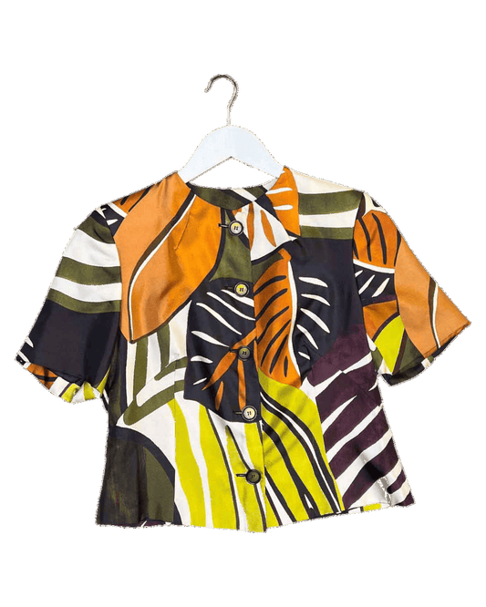 Size 2 (M) | Pauw Silky Floral Short-Sleeve Top