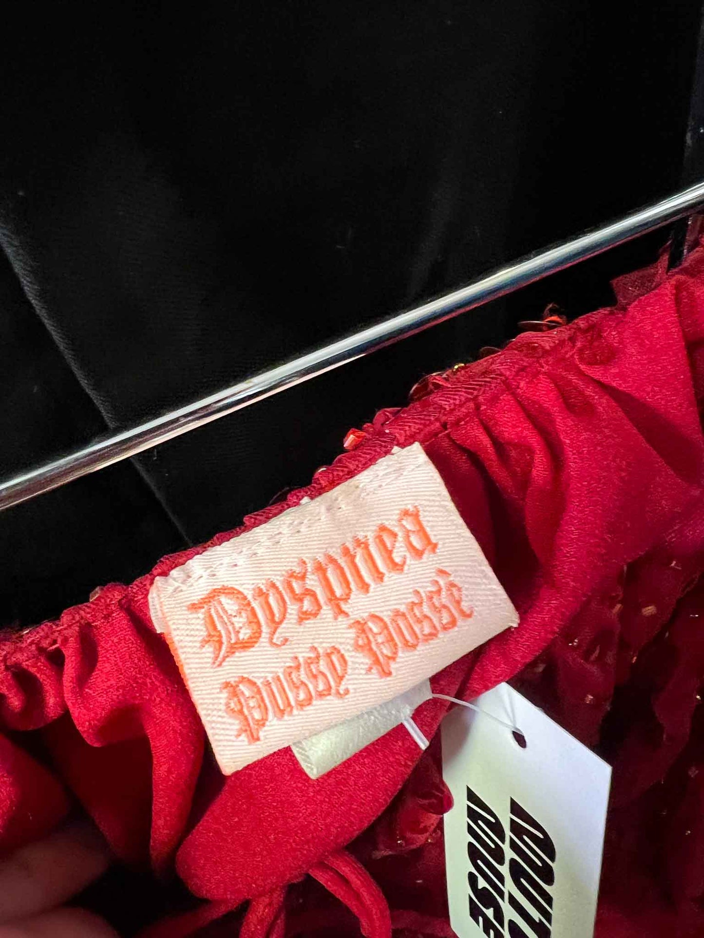 Size L | Dyspnea Red Sequin Princess Sleeve Top
