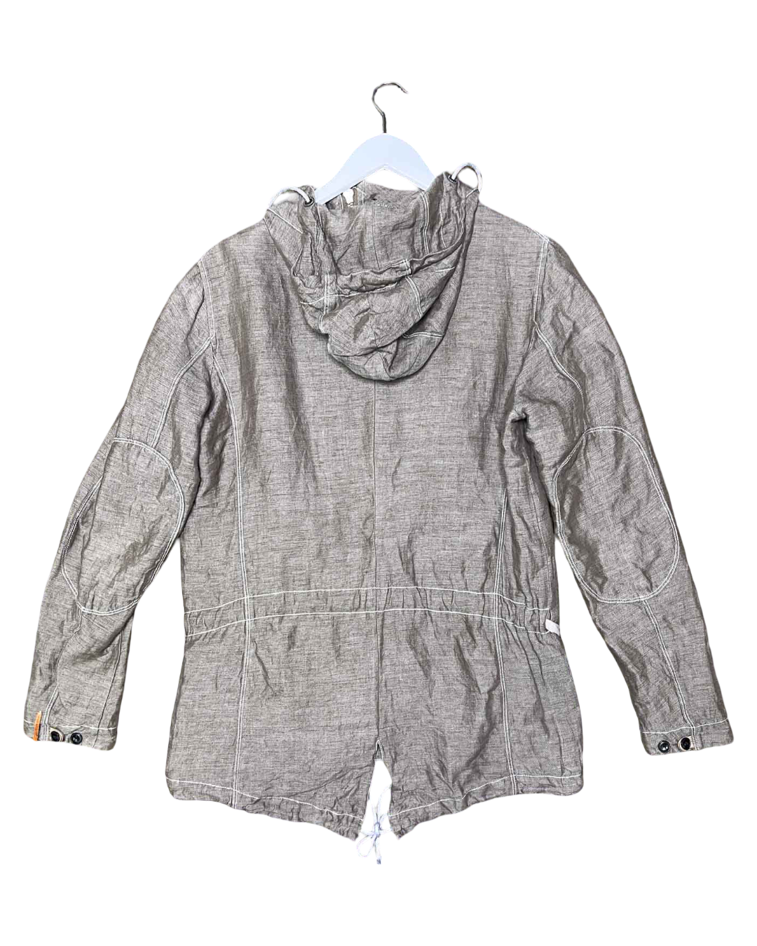 Size S | Diesel Grey Linen Cargo Hooded Jacket