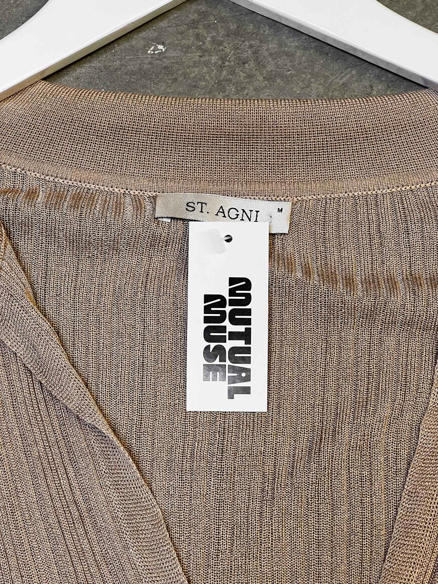 Size M | St. Agni Brown Ribbed Tencel Long-Sleeve Top