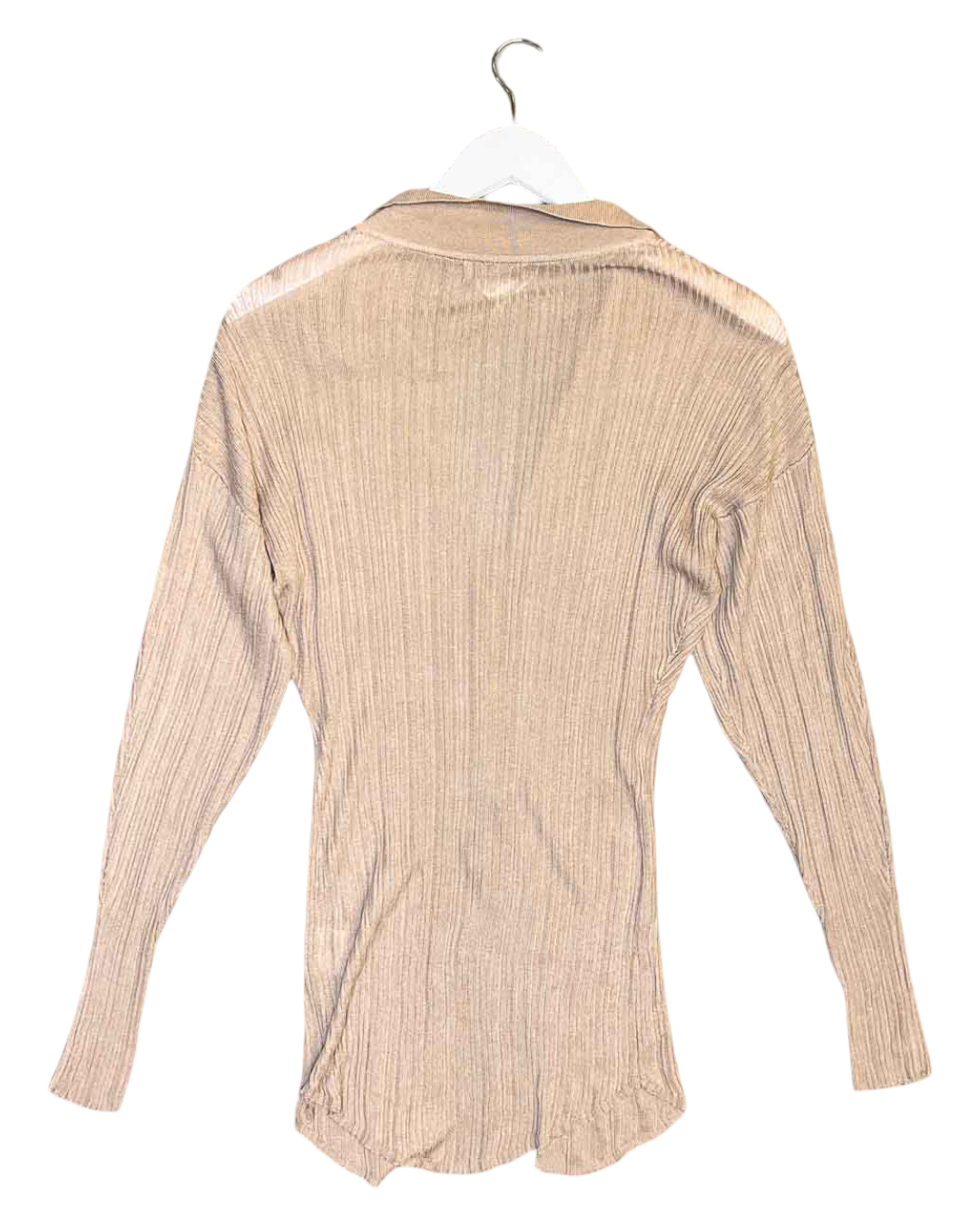 Size M | St. Agni Brown Ribbed Tencel Long-Sleeve Top