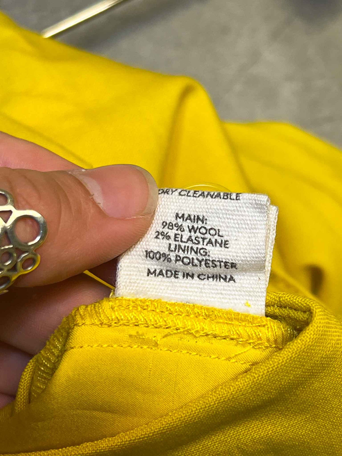 Size 8 (S) | Jac + Jack Yellow Wool Straight Leg Pants