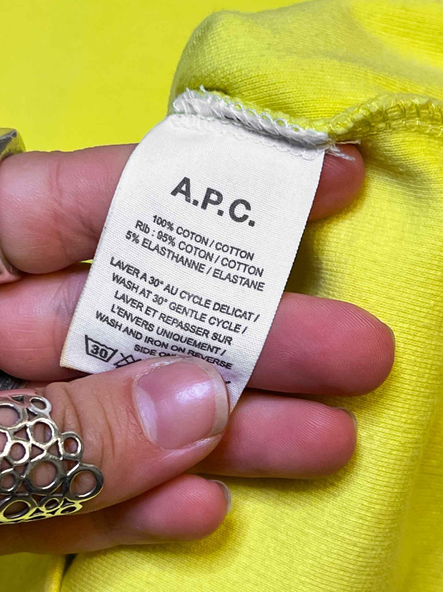 Size S | A.P.C Yellow Cotton No Fun Jumper