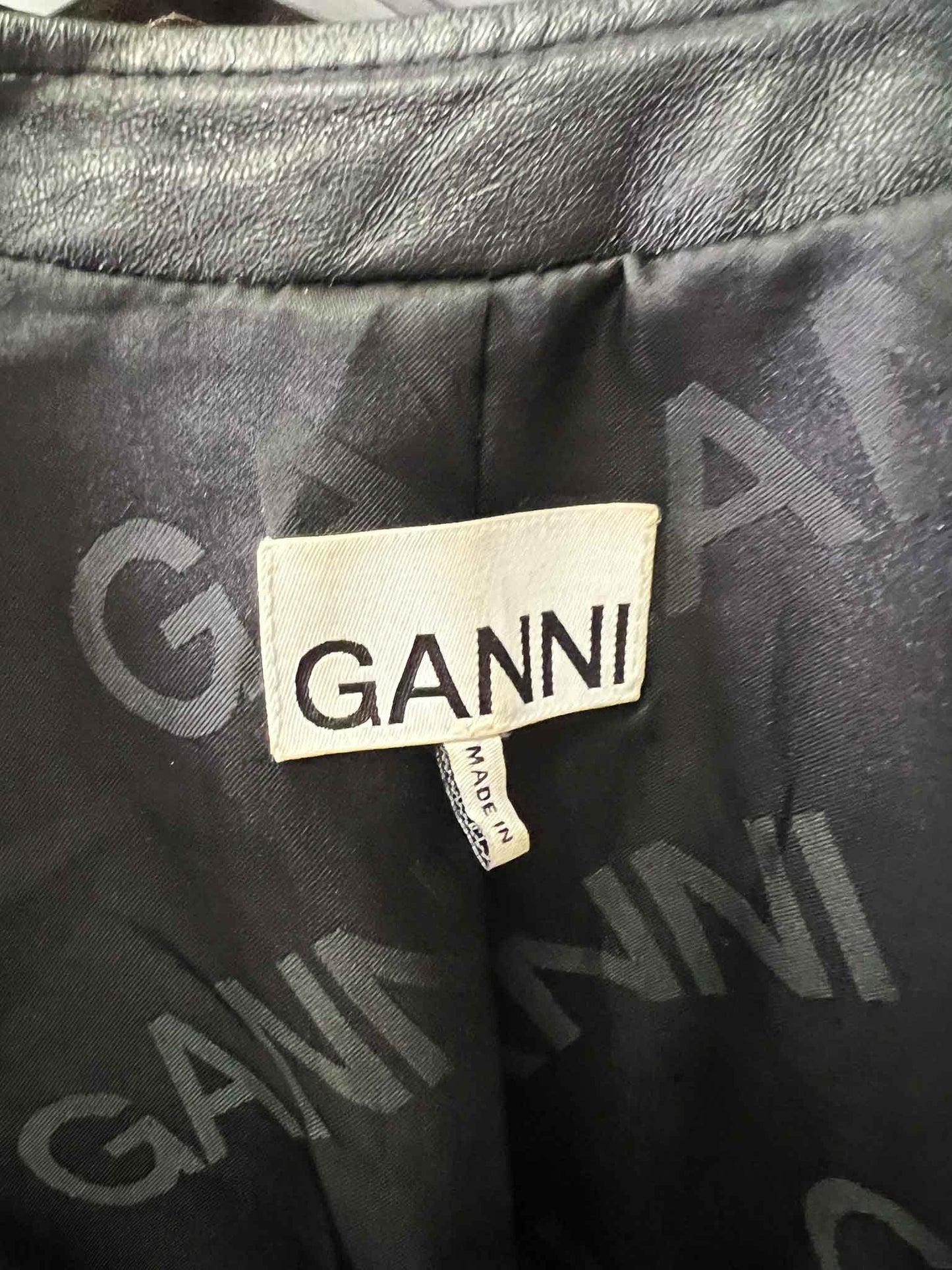 Size 36 (8) | Ganni Black Leather Midi Dress