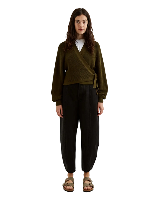 Size S | Kowtow Olive Green Composure Wrap Cardigan