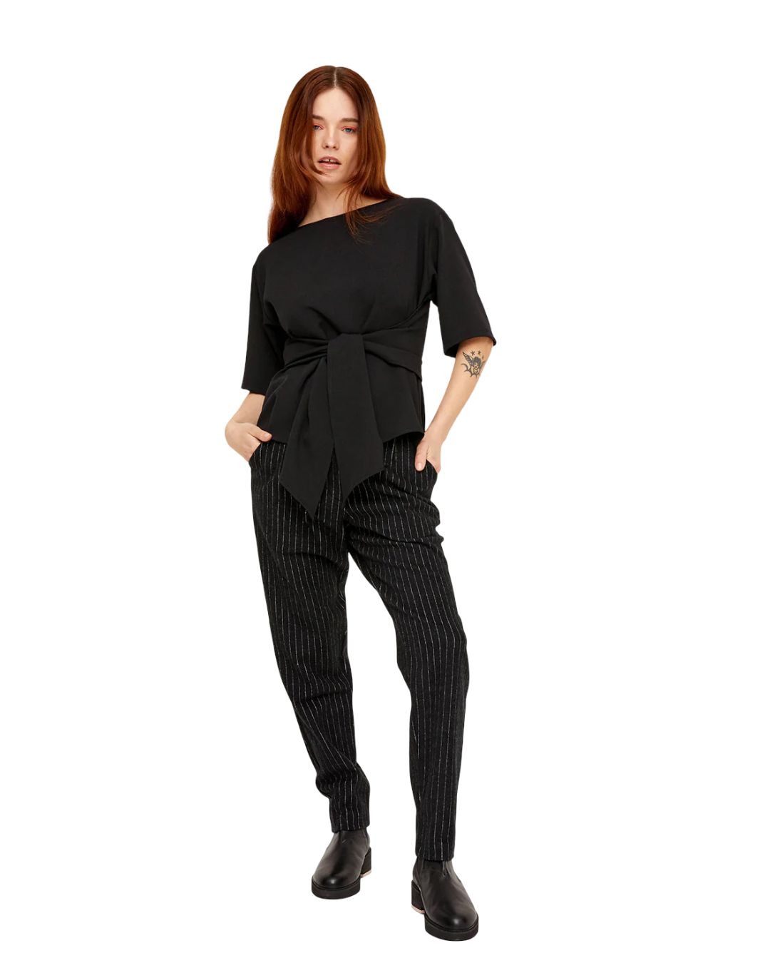 Size 12 | Kuwaii Black Pinstripe Tailored Pant