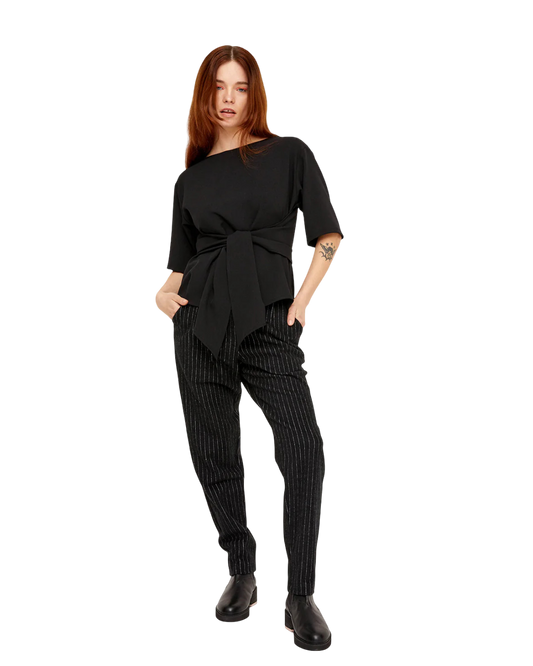 Size 12 | Kuwaii Black Pinstripe Tailored Pant