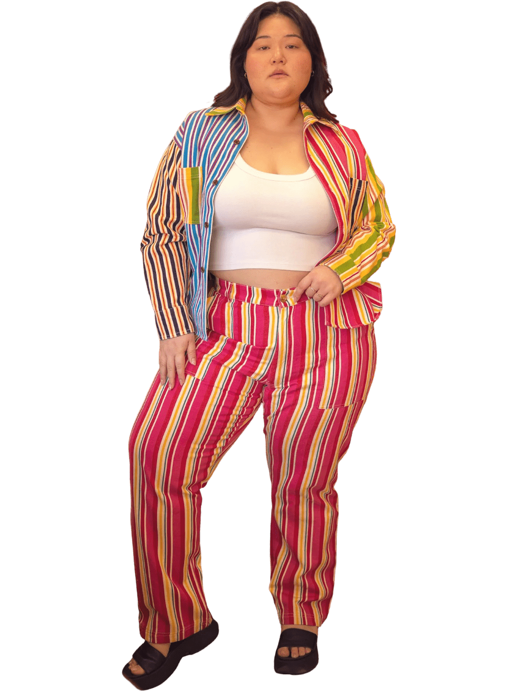 Size 0XL | Big Bug Press Striped Work Pants