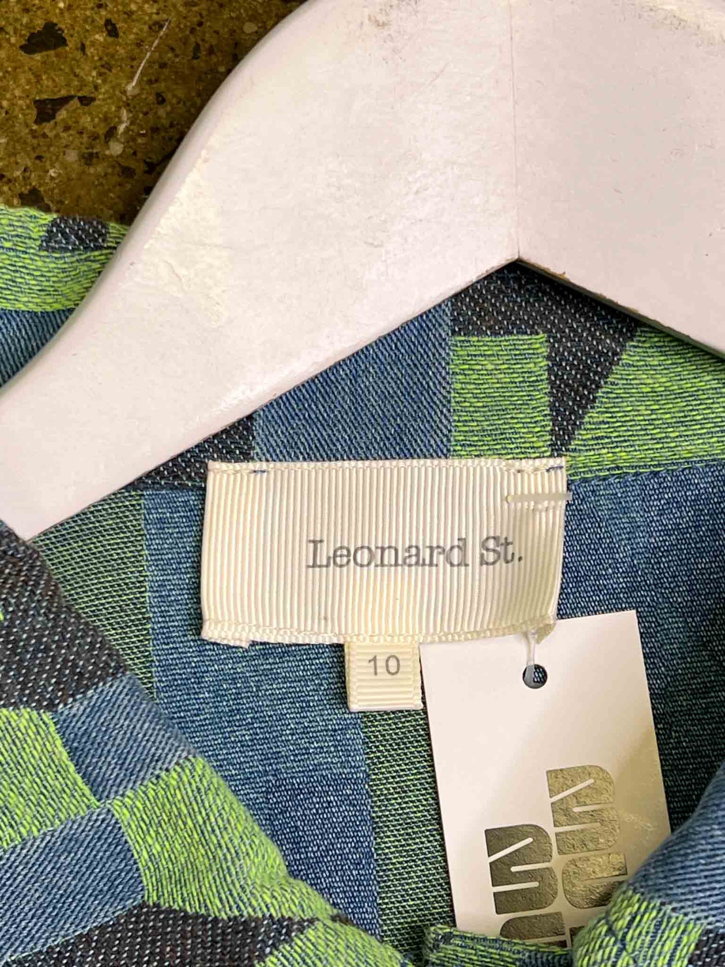 Size 10 | Leonard St Green and Blue Mixed Denim Jacket