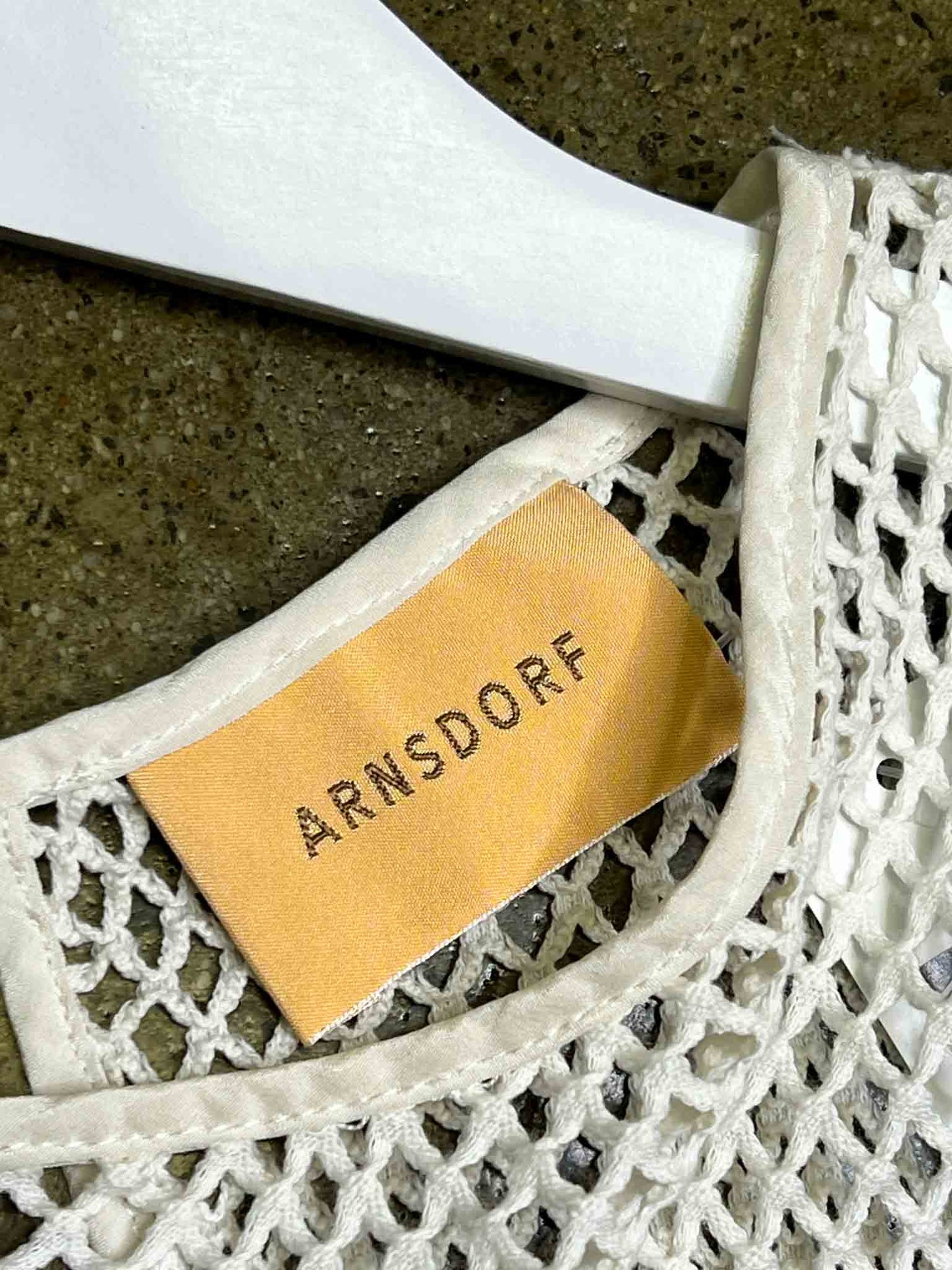 Size 10 | Arnsdorf White Net Mesh Top